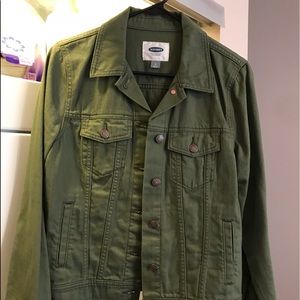 Worn once hunter green jean jacket